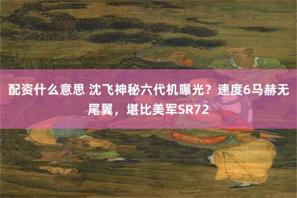 配资什么意思 沈飞神秘六代机曝光？速度6马赫无尾翼，堪比美军SR72
