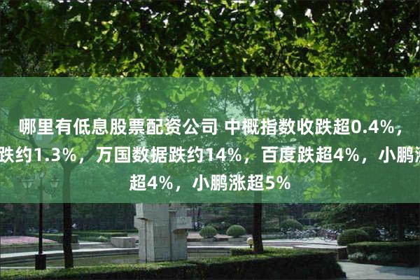 哪里有低息股票配资公司 中概指数收跌超0.4%，CQQQ跌约1.3%，万国数据跌约14%，百度跌超4%，小鹏涨超5%