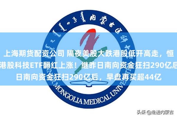 上海期货配资公司 隔夜美股大跌港股低开高走，恒科从跌幅2%转涨，港股科技ETF翻红上涨！继昨日南向资金狂扫290亿后，早盘再买超44亿
